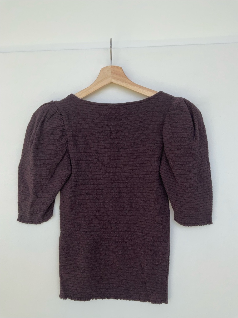 Nation LTD Plum Zandra smocked Square Neck Puff Sleeve Top - Picture 5 of 8